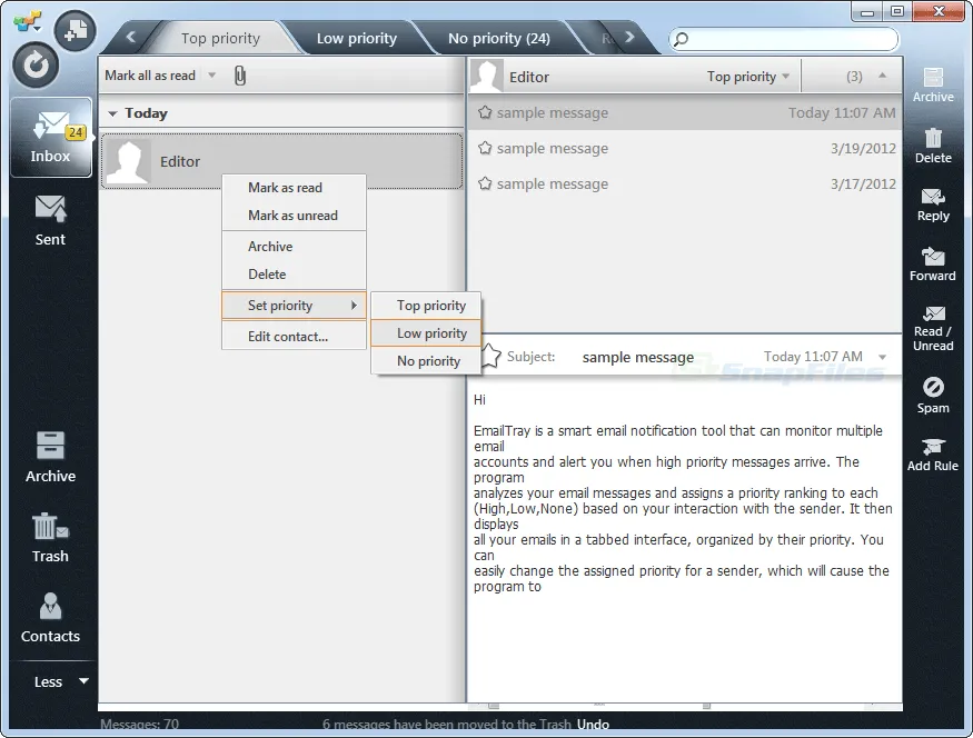 EmailTray Captura de pantalla 1