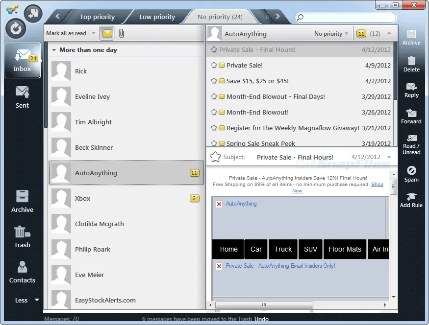 EmailTray Captura de pantalla 2