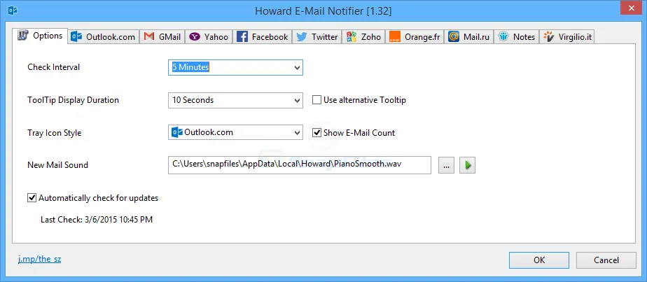 Howard E-Mail Notifier Captura de pantalla 2