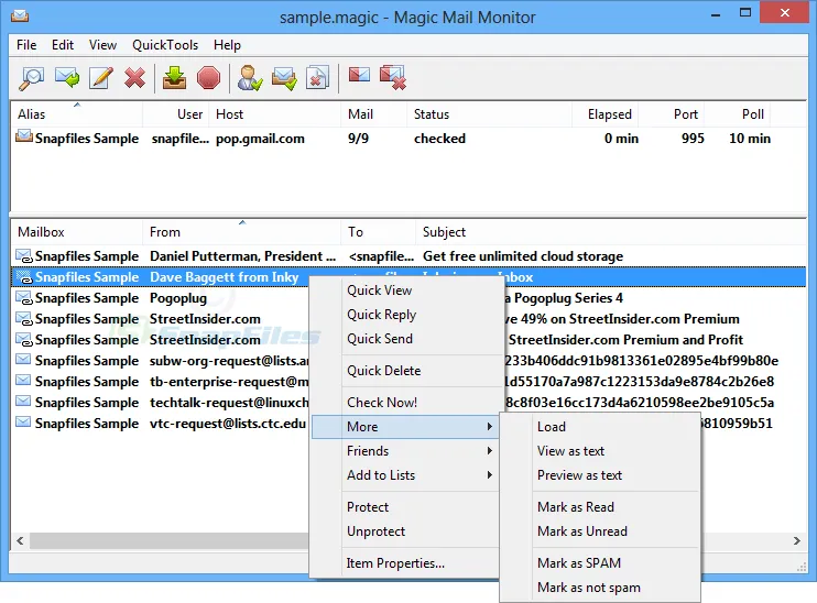 Magic Mail Monitor Captura de pantalla 1