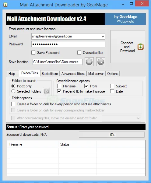 Mail Attachment Downloader Captura de pantalla 1