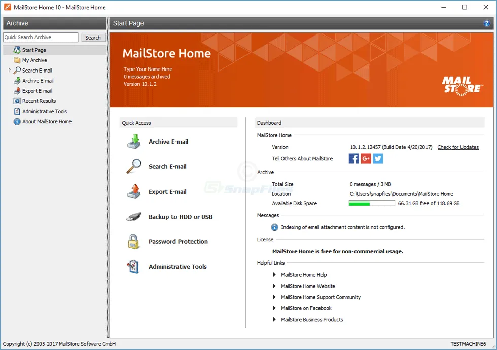MailStore Home Captura de pantalla 1