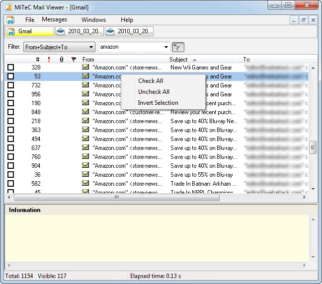 MiTeC Mail Viewer Captura de pantalla 1