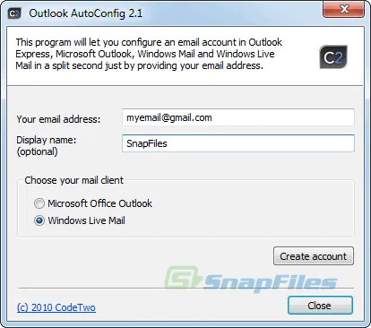 CodeTwo Outlook AutoConfig Captura de pantalla 1