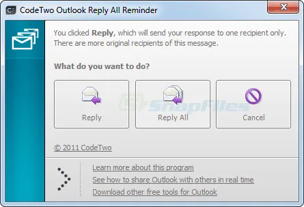 CodeTwo Outlook Reply All Reminder Captura de pantalla 1