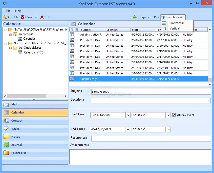 Systools Outlook PST Viewer Captura de pantalla 2