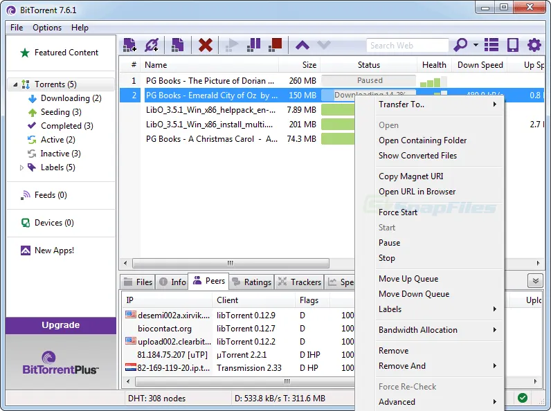 BitTorrent Free Captura de pantalla 2