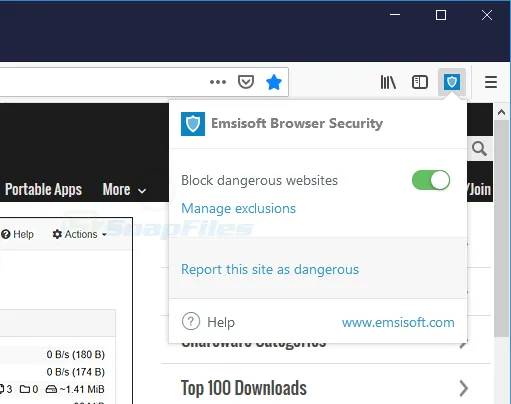 Emsisoft Browser Security for Firefox Captura de pantalla 1