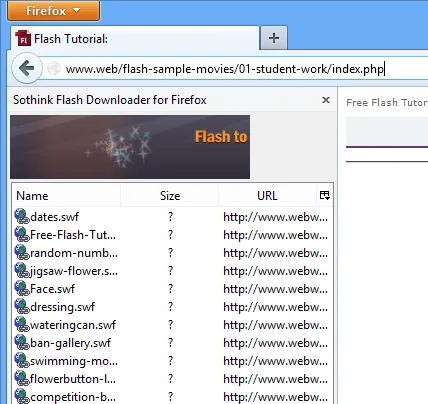 Flash Downloader for Firefox Captura de pantalla 1