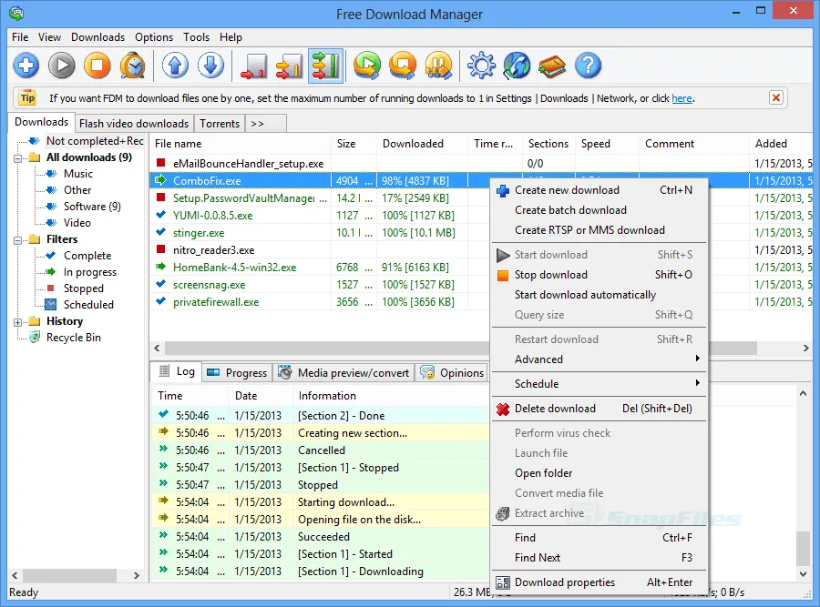 Free Download Manager Captura de pantalla 1