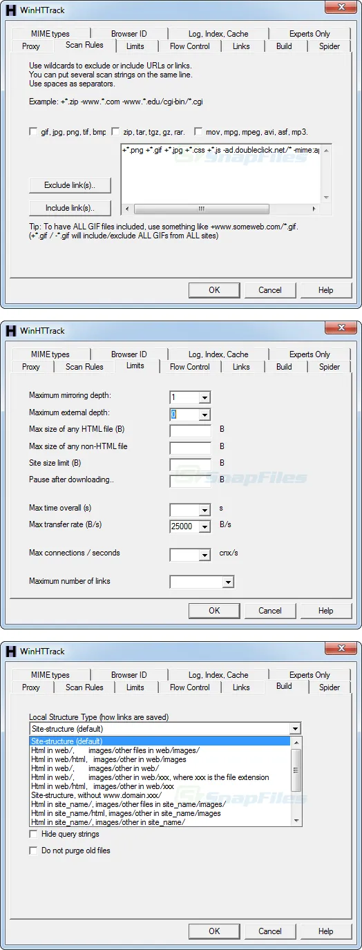 HTTrack Captura de pantalla 2