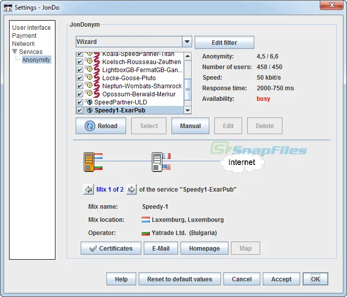 JAP Anon Proxy Captura de pantalla 2