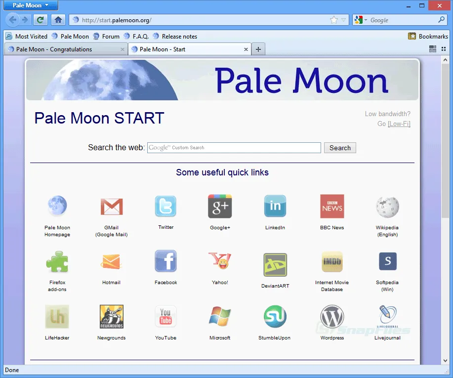 Pale Moon Captura de pantalla 1