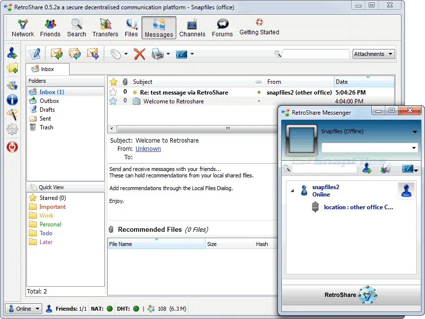 RetroShare Captura de pantalla 2