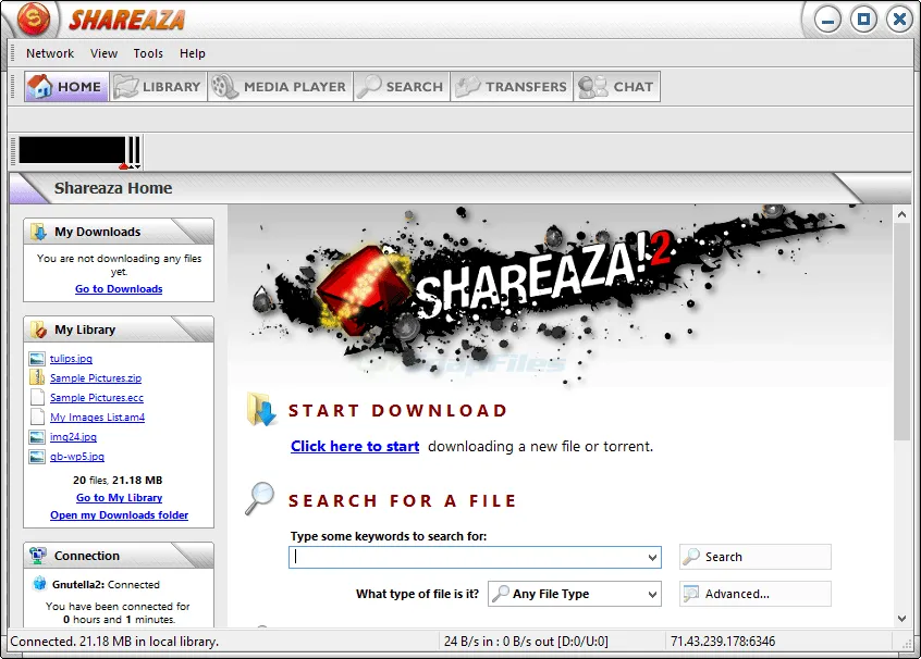 Shareaza Captura de pantalla 1