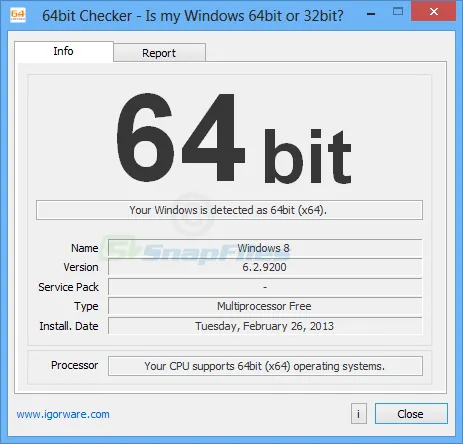 64bit Checker Captura de pantalla 1