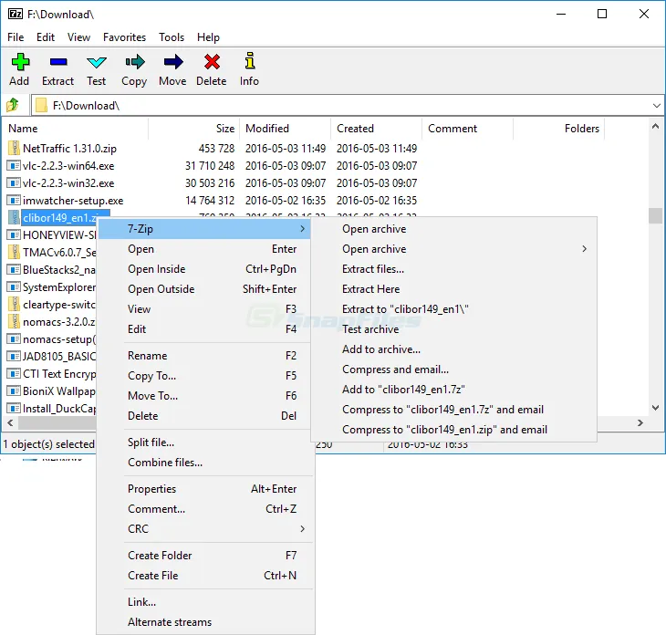7-Zip Captura de pantalla 1