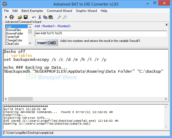 Advanced BAT to EXE Converter Captura de pantalla 1