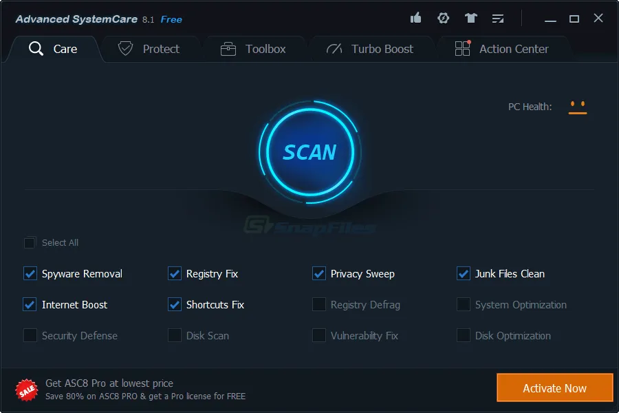 Advanced SystemCare Free Captura de pantalla 1