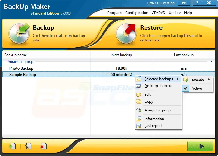 BackUp Maker Captura de pantalla 1