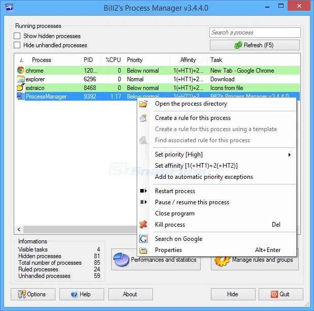 Bill2`s Process Manager Captura de pantalla 1