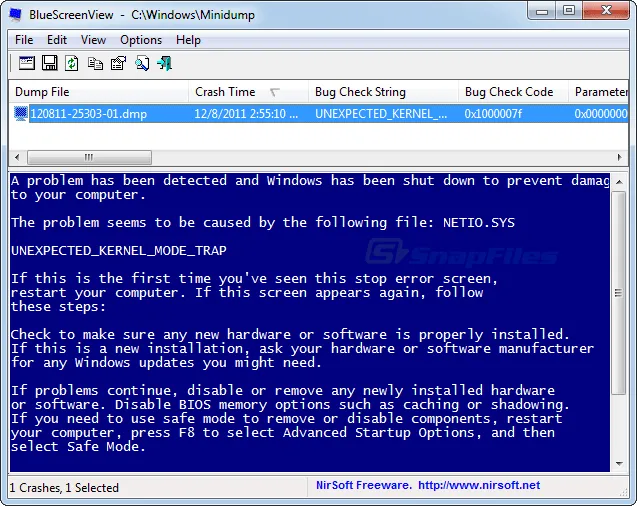 BlueScreenView Captura de pantalla 2