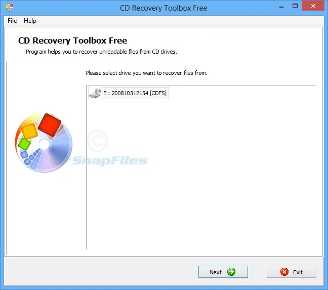 CD Recovery Toolbox Free Captura de pantalla 1