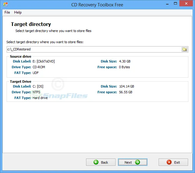 CD Recovery Toolbox Free Captura de pantalla 2