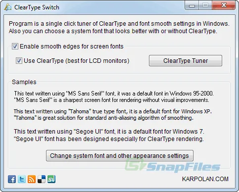 ClearType Switch Captura de pantalla 1