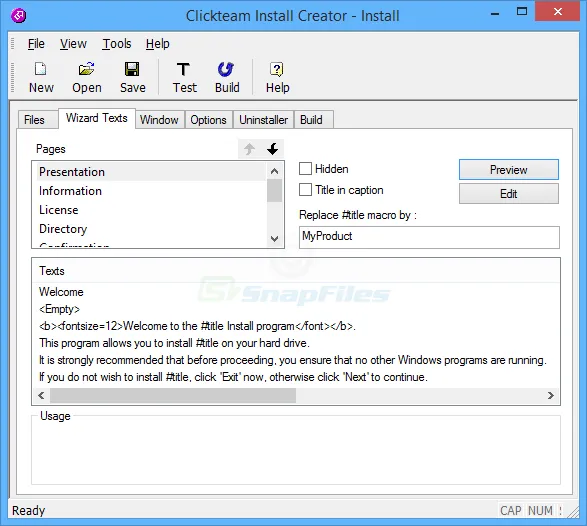 Clickteam Install Creator Captura de pantalla 2