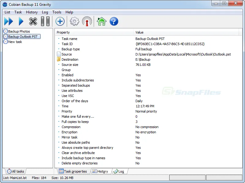 Cobian Backup Captura de pantalla 1