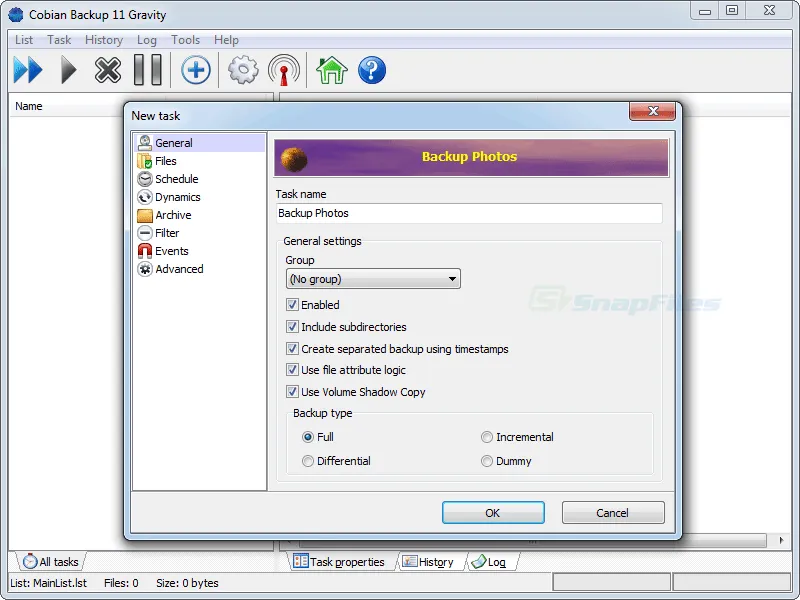 Cobian Backup Captura de pantalla 2