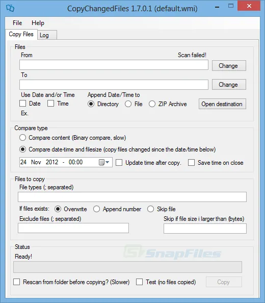 CopyChangedFiles Captura de pantalla 1