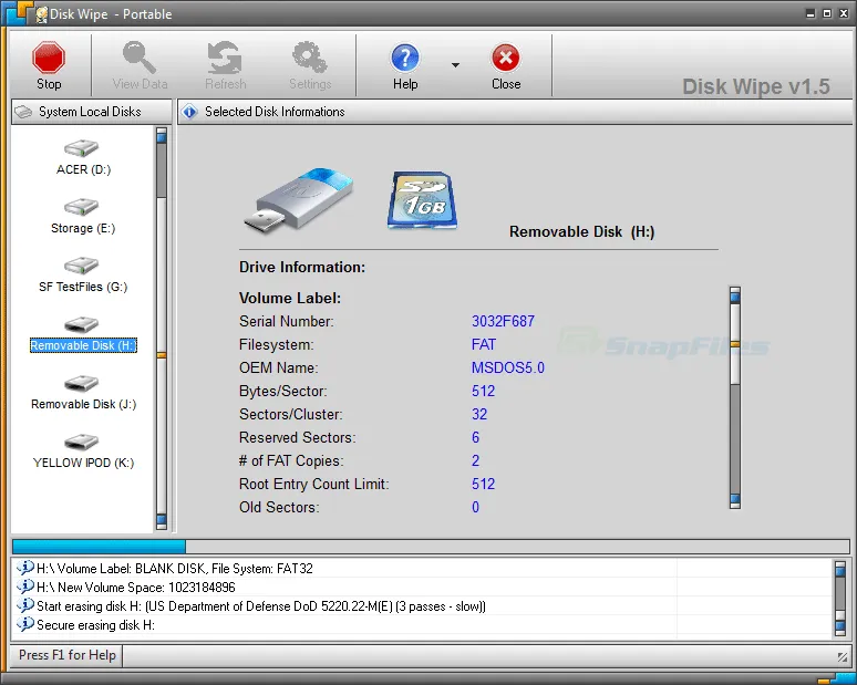 Disk Wipe Captura de pantalla 1