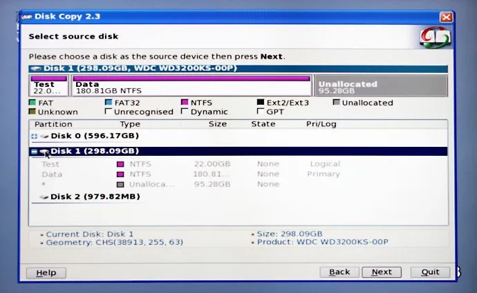 EaseUs Disk Copy Captura de pantalla 2