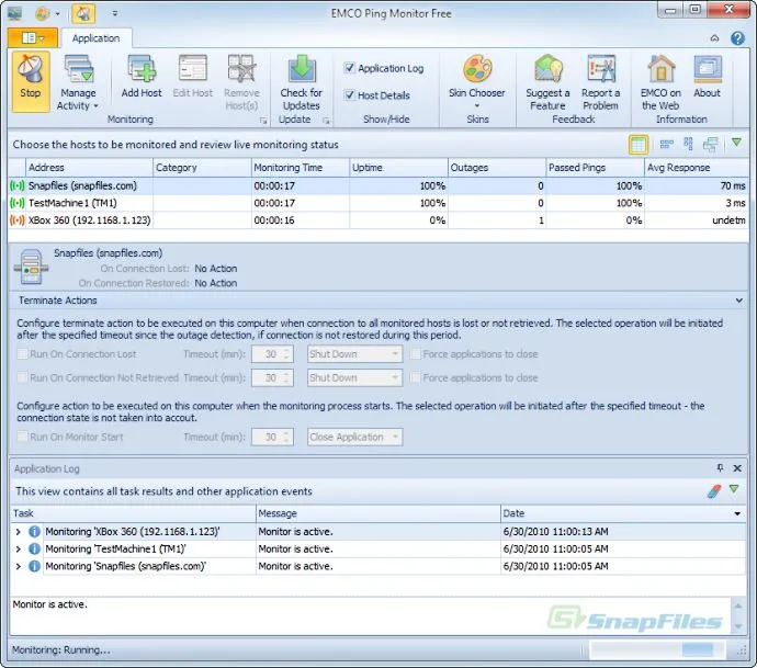 EMCO Ping Monitor (Free Version) Captura de pantalla 1