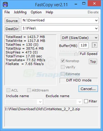 FastCopy Captura de pantalla 2