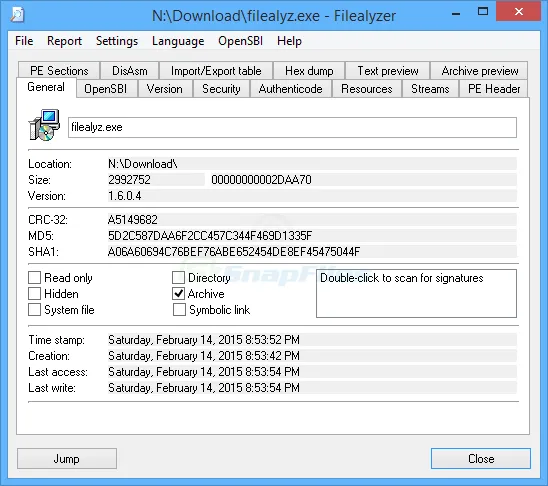 FileAlyzer Captura de pantalla 1