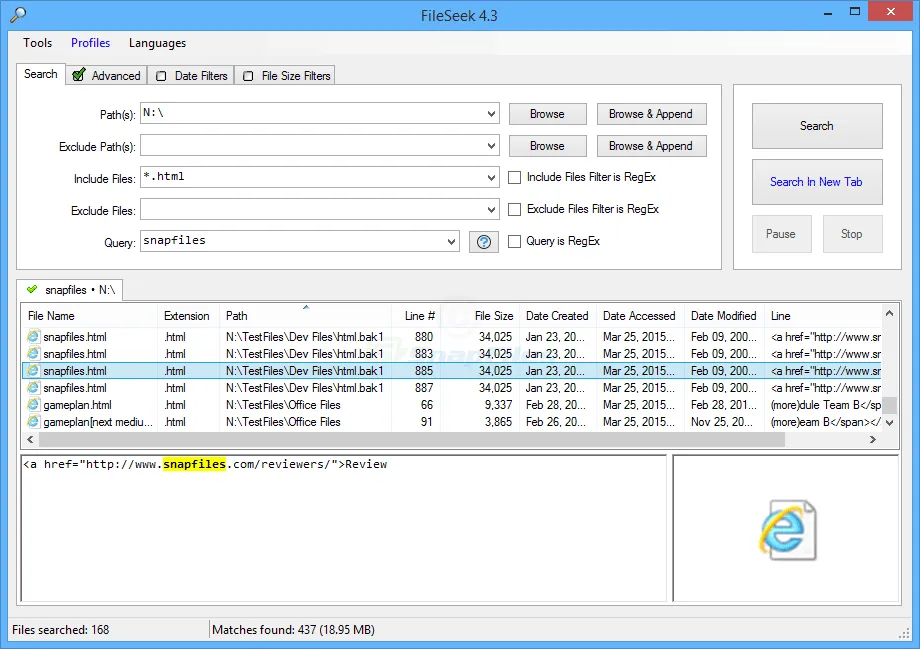 FileSeek Captura de pantalla 1