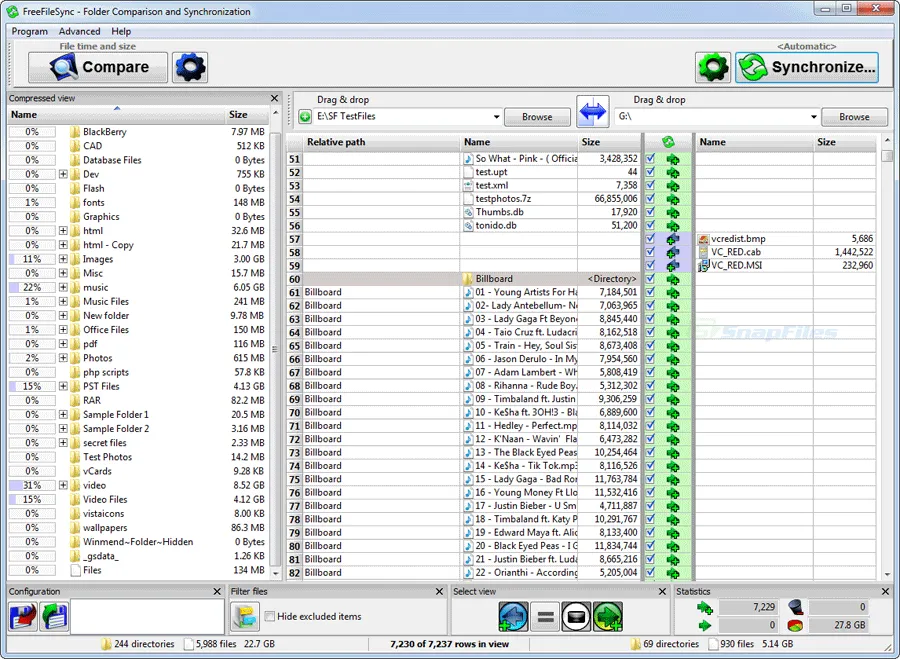 FreeFileSync Captura de pantalla 1