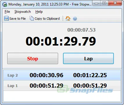 Free Stopwatch Captura de pantalla 1