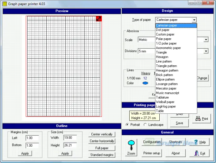 Graph Paper Printer Captura de pantalla 1