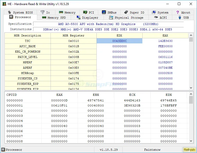 HE - Hardware Read and Write Utility Captura de pantalla 1