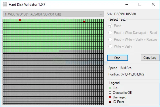 Hard Disk Validator Captura de pantalla 1