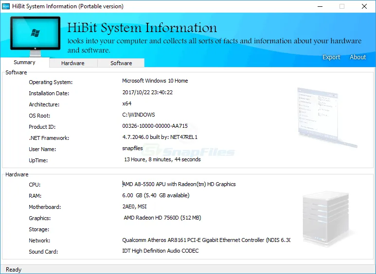 HiBit System Information Captura de pantalla 1