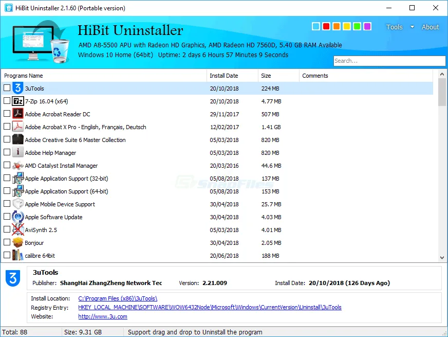 HiBit Uninstaller Captura de pantalla 1