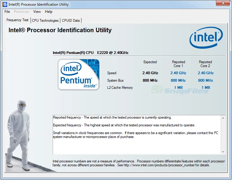 Intel Processor Identification Utility Captura de pantalla 1