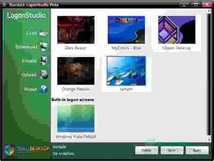 Stardock LogonStudio Vista Captura de pantalla 1