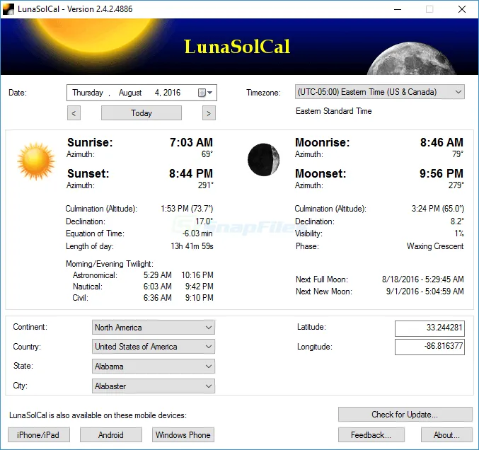 LunaSolCal Captura de pantalla 1