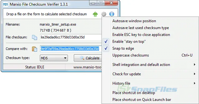 Marxio File Checksum Verifier Captura de pantalla 2
